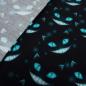 Preview: Fabric cotton jersey Ghost Cats Grinsekataze design black turquoise white colorful children's fabric dress fabric