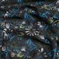 Preview: Fabric chiffon blouse fabric floral pattern leaves design black petrol brown green white dress fabric