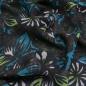 Preview: Fabric chiffon blouse fabric floral pattern leaves design black petrol brown green white dress fabric