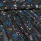 Preview: Fabric chiffon blouse fabric floral pattern leaves design black petrol brown green white dress fabric