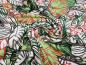 Preview: Fabric viscose jersey with flowers leaves design white green red gray black dress fabric