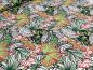 Preview: Fabric viscose jersey with flowers leaves design white green red gray black dress fabric