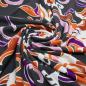 Preview: Fabric viscose jersey floral pattern design gray orange purple pink white dress fabric