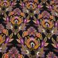 Preview: Fabric viscose jersey with floral pattern design black purple orange beige pink white dress fabric