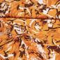 Preview: Fabric viscose slinky jersey abstract floral design orange terracotta brown white dress fabric