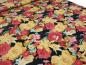 Preview: Fabric viscose jersey flowers roses design red gold yellow black colorful dress fabric