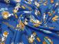 Preview: Fabric cotton jersey with space teddy bear Ufo Moon design blue brown yellow colorful children's fabric dress fabric