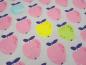 Preview: Fabric cotton jersey apple apples design gray pink yellow green blue dress fabric children's fabric