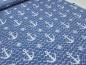 Preview: Fabric cotton French Terry sweatshirt fabric with nautical anchor waves design blue white dress fabric children's fabric