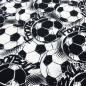 Preview: Fabric cotton jersey team football soccer design white black children's fabric dress fabric