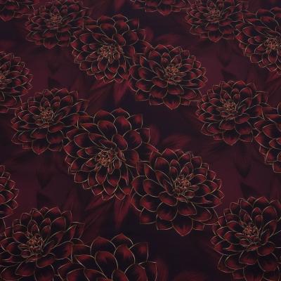 Stoff Baumwolle Jersey Blumen Blüten Madita Design bordeaux bunt Kleiderstoff Kinderstoff