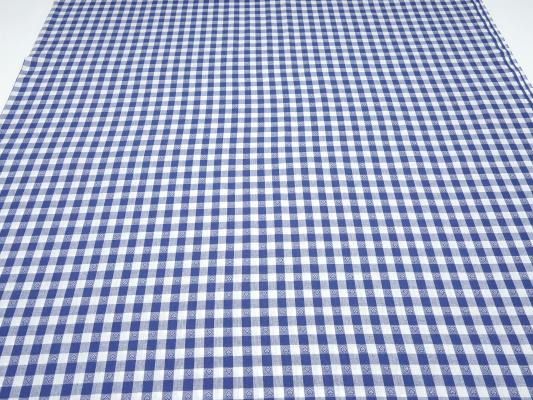 Fabric cotton Zefir check with heart 1 cm blue white check blouse fabric dress fabric decoration fabric