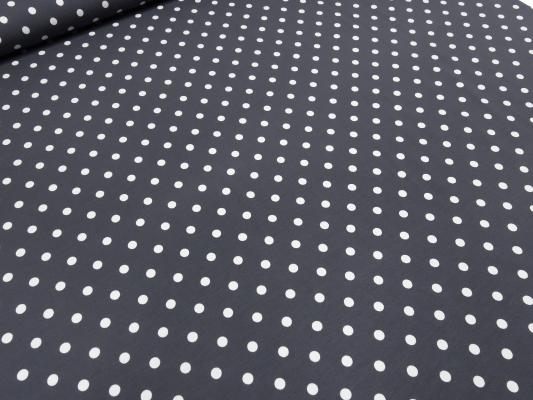 Fabric cotton jersey with 8 mm dots dots design gray white dress fabric children's fabric