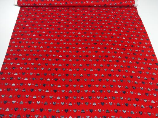 Fabric cotton poplin hearts design red black white gray blouse fabric dress fabric decoration fabric children's fabric