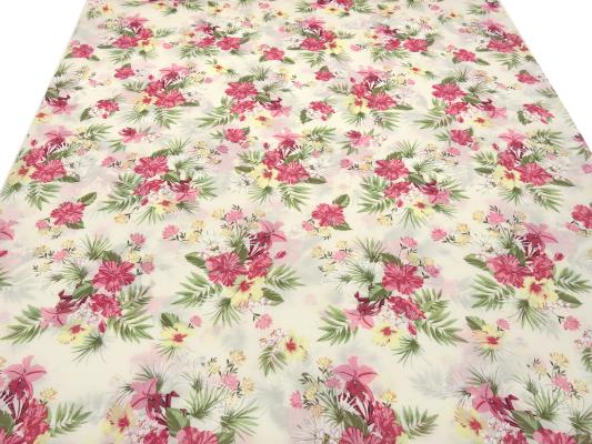 Fabric cotton Voilé floral pattern design vanilla red pink green yellow blouse fabric dress fabric