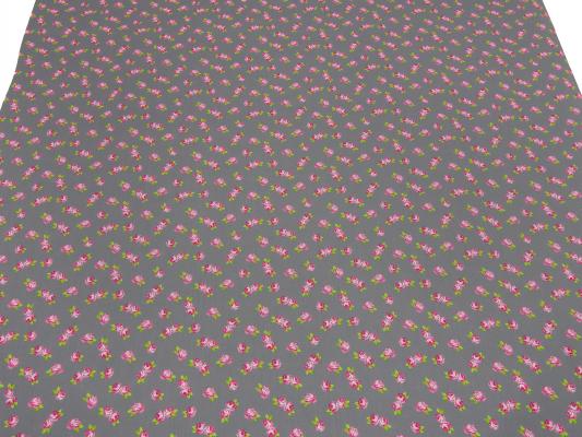 Fabric cotton poplin roses flowers design gray pink white blouse fabric dress fabric decoration fabric