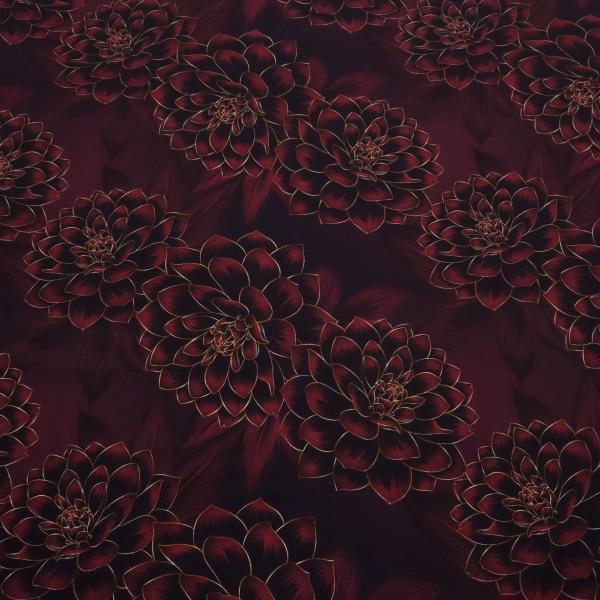 Stoff Baumwolle Jersey Blumen Blüten Madita Design bordeaux bunt Kleiderstoff Kinderstoff