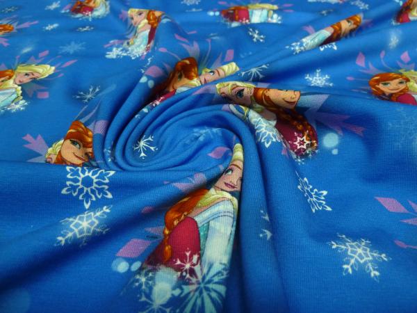 Fabric cotton jersey Disney ice queen Frozen Anna Elsa blue colorful children's fabric dress fabric