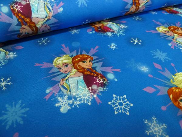 Fabric cotton jersey Disney ice queen Frozen Anna Elsa blue colorful children's fabric dress fabric