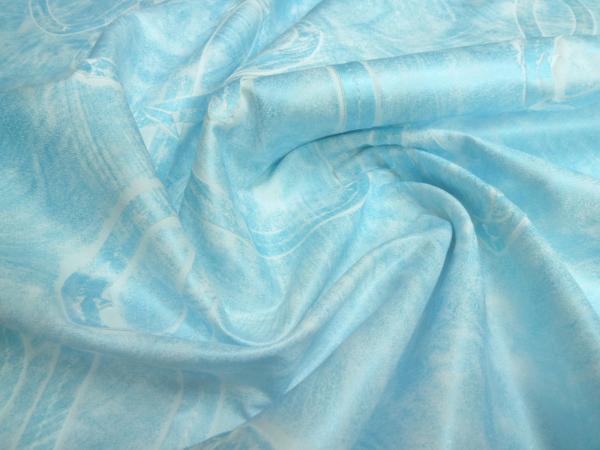 Fabric Ital. cotton stretch with ribbon embroidery metallic blue white dress fabric jacket fabric costume fabric