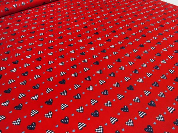 Fabric cotton poplin hearts design red black white gray blouse fabric dress fabric decoration fabric children's fabric