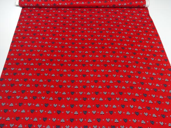 Fabric cotton poplin hearts design red black white gray blouse fabric dress fabric decoration fabric children's fabric