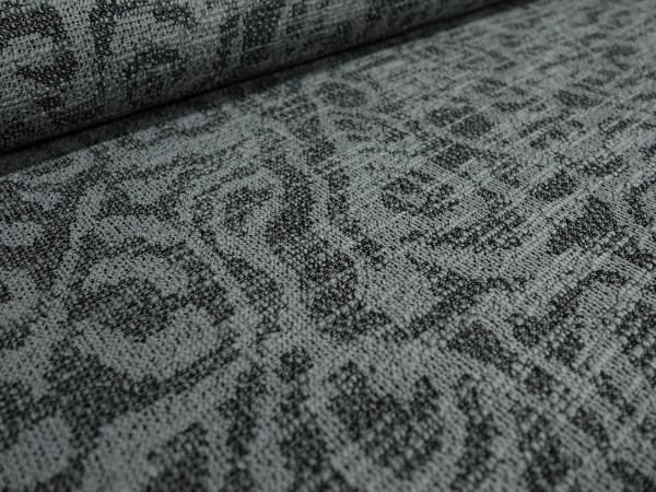 Fabric fine knit jacquard knit fabric with geometric pattern gray black dress fabric