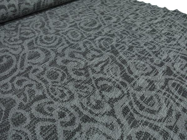 Fabric fine knit jacquard knit fabric with geometric pattern gray black dress fabric