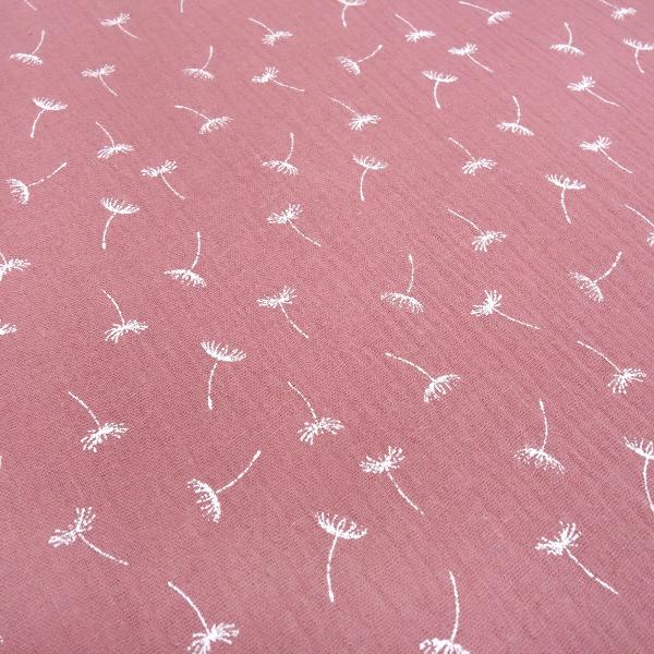 Fabric cotton muslin double gauze dandelion design pink white blouse fabric kids fabric