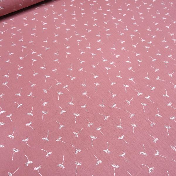 Fabric cotton muslin double gauze dandelion design pink white blouse fabric kids fabric