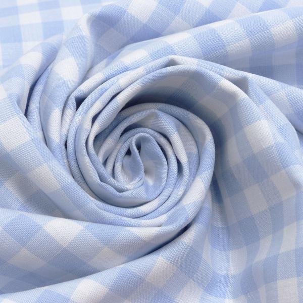 Fabric cotton Zefir check 1 cm light blue white check dress fabric decorative fabric blouse fabric