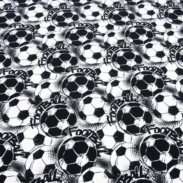 Fabric cotton jersey team football soccer design white black children's fabric dress fabric