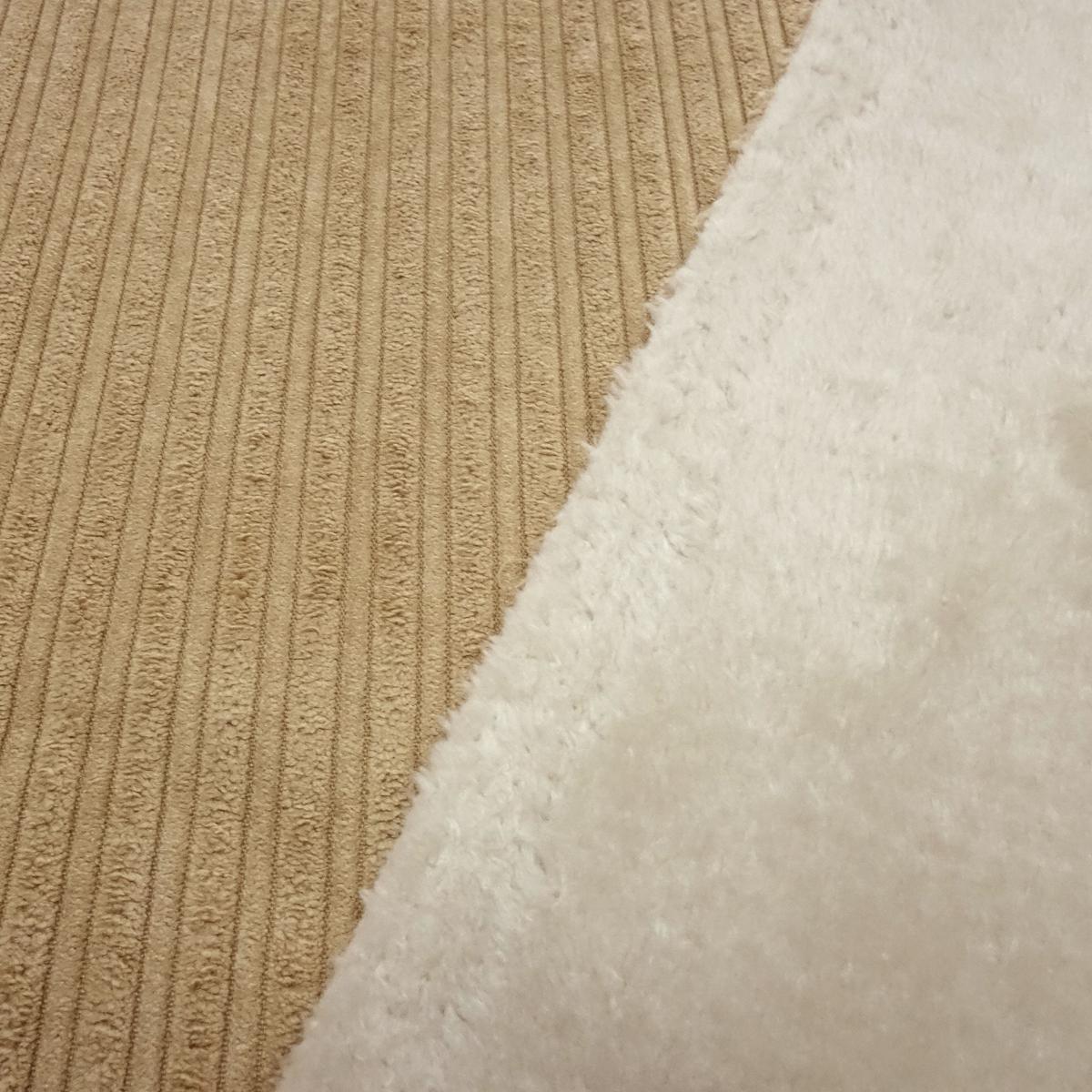 Stoff Cord mit Faux Fellabseite beige Breitcord Jackenstoff Mantelstoff