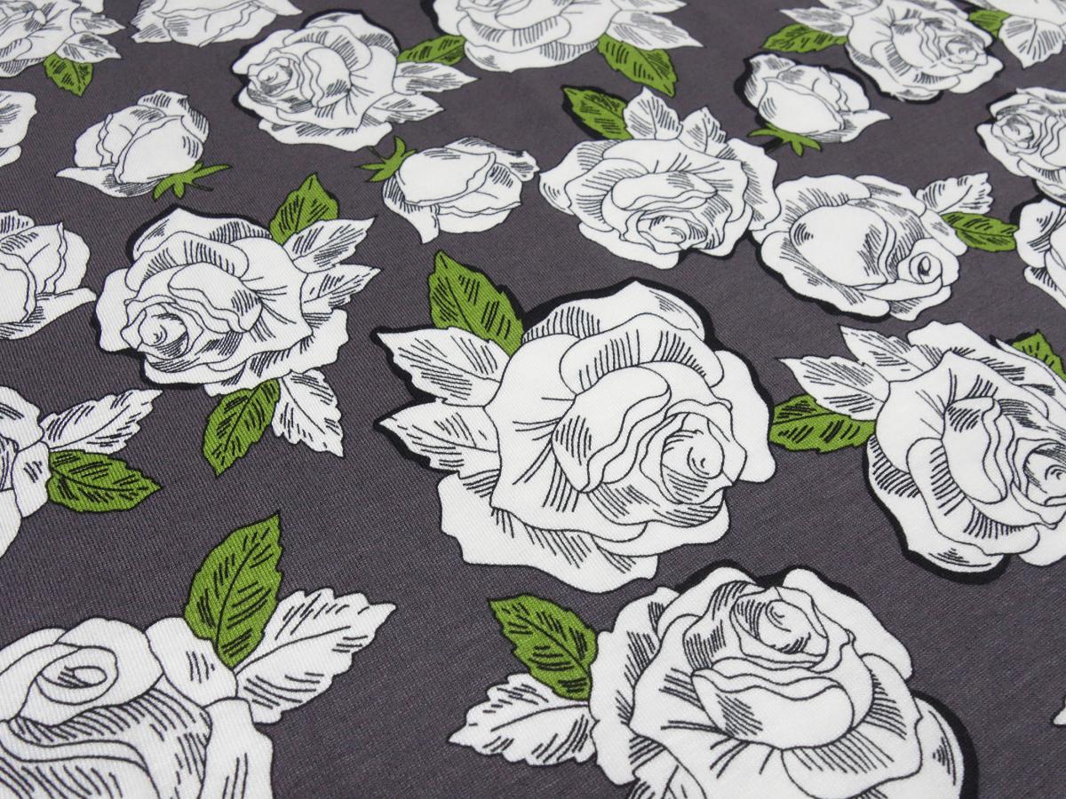 Fabric viscose jersey with flowers abstract design white lilac lavender gray dress fabric - Kopie - Kopie - Kopie - Kopie