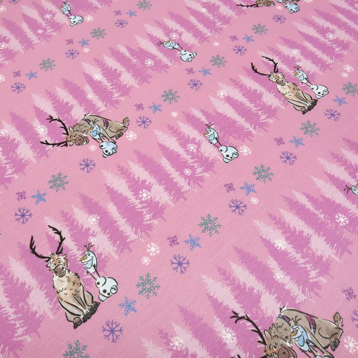 Stoff Baumwolle Jersey Disney Eiskönigin Frozen Olfa Design rosa pink bunt Kinderstoff Kleiderstoff Lizenzstoff