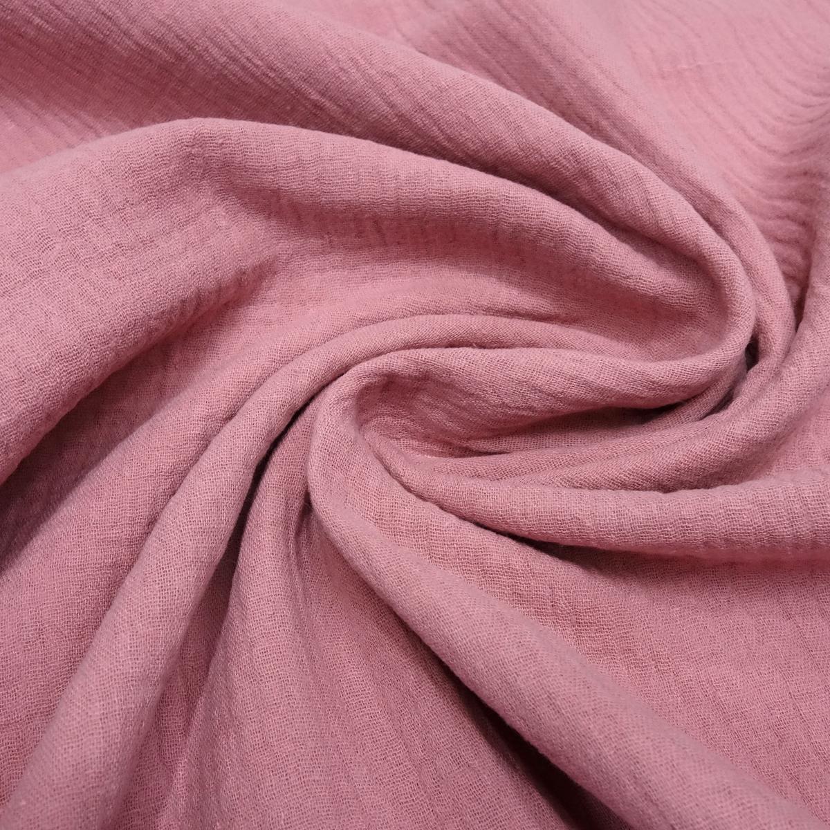 Fabric Cotton Muslin Double Gauze Plain Pink Blouse Fabric Dress Fabric