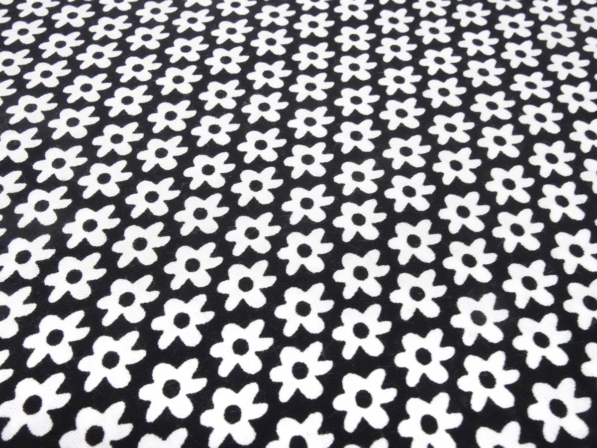 Fabric cotton poplin flowers blossoms design black white blouse fabric dress fabric children's fabric decoration fabric