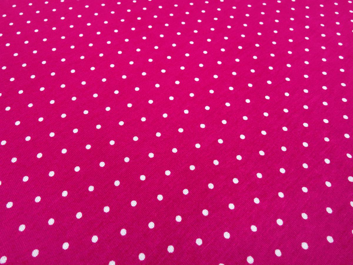 Stoff Viskose Jersey mit 2 mm Punkte Pünktchen Design pink weiß Kleiderstoff Kinderstoff